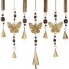 imageDeco 79 Metal Heart Windchime with Beads and Cone Bells 4quot x 7quot x 33quot GoldBrown