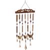 imageDeco 79 Metal Heart Windchime with Beads and Cone Bells 4quot x 7quot x 33quot GoldBrown