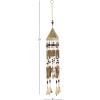 imageDeco 79 Metal Heart Windchime with Beads and Cone Bells 4quot x 7quot x 33quot GoldBrown