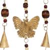 imageDeco 79 Metal Heart Windchime with Beads and Cone Bells 4quot x 7quot x 33quot GoldBrown