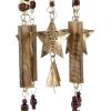 imageDeco 79 Metal Heart Windchime with Beads and Cone Bells 4quot x 7quot x 33quot GoldBrown