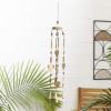 imageDeco 79 Metal Heart Windchime with Beads and Cone Bells 4quot x 7quot x 33quot GoldGold
