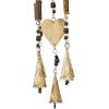 imageDeco 79 Metal Heart Windchime with Beads and Cone Bells 4quot x 7quot x 33quot GoldGold