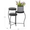 imageDeco 79 Metal Indoor Outdoor Plantstand Curved Folding 3 Tier Plant Shelf with Floral and Scroll Patterns Plant Stand 17quot x 17quot x 20quot SilverBlack