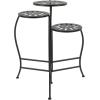 imageDeco 79 Metal Indoor Outdoor Plantstand Curved Folding 3 Tier Plant Shelf with Floral and Scroll Patterns Plant Stand 17quot x 17quot x 20quot SilverBlack