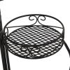 imageDeco 79 Metal Indoor Outdoor Plantstand Curved Folding 3 Tier Plant Shelf with Floral and Scroll Patterns Plant Stand 17quot x 17quot x 20quot SilverBlack