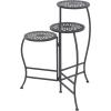 imageDeco 79 Metal Indoor Outdoor Plantstand Curved Folding 3 Tier Plant Shelf with Floral and Scroll Patterns Plant Stand 17quot x 17quot x 20quot SilverBlack