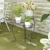 imageDeco 79 Metal Indoor Outdoor Plantstand Curved Folding 3 Tier Plant Shelf with Floral and Scroll Patterns Plant Stand 17quot x 17quot x 20quot SilverBlack
