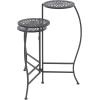 imageDeco 79 Metal Indoor Outdoor Plantstand Curved Folding 3 Tier Plant Shelf with Floral and Scroll Patterns Plant Stand 17quot x 17quot x 20quot SilverBlack
