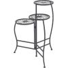 imageDeco 79 Metal Indoor Outdoor Plantstand Curved Folding 3 Tier Plant Shelf with Floral and Scroll Patterns Plant Stand 17quot x 17quot x 20quot SilverBlack