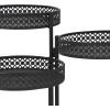 imageDeco 79 Metal Indoor Outdoor Plantstand Curved Folding 3 Tier Plant Shelf with Floral and Scroll Patterns Plant Stand 17quot x 17quot x 20quot SilverBlack