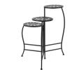 imageDeco 79 Metal Indoor Outdoor Plantstand Curved Folding 3 Tier Plant Shelf with Floral and Scroll Patterns Plant Stand 17quot x 17quot x 20quot SilverBlack