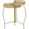 imageDeco 79 Metal Indoor Outdoor Plantstand Curved Folding 3 Tier Plant Shelf with Floral and Scroll Patterns Plant Stand 17quot x 17quot x 20quot SilverGold