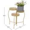 imageDeco 79 Metal Indoor Outdoor Plantstand Curved Folding 3 Tier Plant Shelf with Floral and Scroll Patterns Plant Stand 17quot x 17quot x 20quot SilverGold