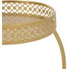 imageDeco 79 Metal Indoor Outdoor Plantstand Curved Folding 3 Tier Plant Shelf with Floral and Scroll Patterns Plant Stand 17quot x 17quot x 20quot SilverGold