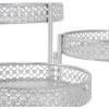 imageDeco 79 Metal Indoor Outdoor Plantstand Curved Folding 3 Tier Plant Shelf with Floral and Scroll Patterns Plant Stand 17quot x 17quot x 20quot SilverSilver