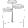 imageDeco 79 Metal Indoor Outdoor Plantstand Curved Folding 3 Tier Plant Shelf with Floral and Scroll Patterns Plant Stand 17quot x 17quot x 20quot SilverSilver