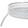 imageDeco 79 Metal Indoor Outdoor Plantstand Curved Folding 3 Tier Plant Shelf with Floral and Scroll Patterns Plant Stand 17quot x 17quot x 20quot SilverSilver