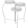 imageDeco 79 Metal Indoor Outdoor Plantstand Curved Folding 3 Tier Plant Shelf with Floral and Scroll Patterns Plant Stand 17quot x 17quot x 20quot SilverSilver