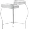 imageDeco 79 Metal Indoor Outdoor Plantstand Curved Folding 3 Tier Plant Shelf with Floral and Scroll Patterns Plant Stand 17quot x 17quot x 20quot SilverSilver