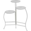 imageDeco 79 Metal Indoor Outdoor Plantstand Curved Folding 3 Tier Plant Shelf with Floral and Scroll Patterns Plant Stand 17quot x 17quot x 20quot SilverWhite