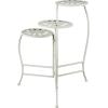 imageDeco 79 Metal Indoor Outdoor Plantstand Curved Folding 3 Tier Plant Shelf with Floral and Scroll Patterns Plant Stand 17quot x 17quot x 20quot SilverWhite