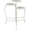 imageDeco 79 Metal Indoor Outdoor Plantstand Curved Folding 3 Tier Plant Shelf with Floral and Scroll Patterns Plant Stand 17quot x 17quot x 20quot SilverWhite