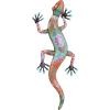 imageDeco 79 Metal Lizard Home Wall Decor Indoor Outdoor Floral Patterned Wall Sculpture with Teal and Pink Accents Wall Art 18quot x 3quot x 33quot Orange