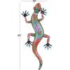 imageDeco 79 Metal Lizard Home Wall Decor Indoor Outdoor Floral Patterned Wall Sculpture with Teal and Pink Accents Wall Art 18quot x 3quot x 33quot Orange
