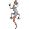 imageDeco 79 Metal Lizard Home Wall Decor Indoor Outdoor Floral Patterned Wall Sculpture with Teal and Pink Accents Wall Art 18quot x 3quot x 33quot Orange