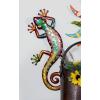 imageDeco 79 Metal Lizard Indoor Outdoor Floral Patterned Wall Decor with Purple and Teal Accents 18quot x 3quot x 33quot Blue10L x 2W