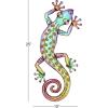 imageDeco 79 Metal Lizard Indoor Outdoor Floral Patterned Wall Decor with Purple and Teal Accents 18quot x 3quot x 33quot Blue10L x 2W