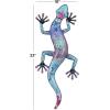 imageDeco 79 Metal Lizard Indoor Outdoor Floral Patterned Wall Decor with Purple and Teal Accents 18quot x 3quot x 33quot Blue181L x 33W