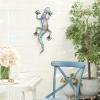 imageDeco 79 Metal Lizard Indoor Outdoor Floral Patterned Wall Decor with Purple and Teal Accents 18quot x 3quot x 33quot Blue181L x 33W