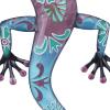 imageDeco 79 Metal Lizard Indoor Outdoor Floral Patterned Wall Decor with Purple and Teal Accents 18quot x 3quot x 33quot Blue181L x 33W