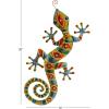 imageDeco 79 Metal Lizard Indoor Outdoor Floral Patterned Wall Decor with Purple and Teal Accents 18quot x 3quot x 33quot Blue30L x 14W