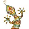 imageDeco 79 Metal Lizard Indoor Outdoor Floral Patterned Wall Decor with Purple and Teal Accents 18quot x 3quot x 33quot Blue30L x 14W