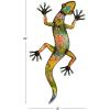 imageDeco 79 Metal Lizard Indoor Outdoor Floral Patterned Wall Decor with Purple and Teal Accents 18quot x 3quot x 33quot Blue32L x 15W