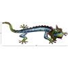 imageDeco 79 Metal Lizard Indoor Outdoor Floral Patterned Wall Decor with Purple and Teal Accents 18quot x 3quot x 33quot BlueWall Art 13 x 5 x 28