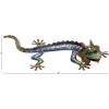 imageDeco 79 Metal Lizard Indoor Outdoor Floral Patterned Wall Decor with Purple and Teal Accents 18quot x 3quot x 33quot BlueWall Art 13 x 5 x 28