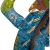 imageDeco 79 Metal Lizard Indoor Outdoor Floral Patterned Wall Decor with Purple and Teal Accents 18quot x 3quot x 33quot BlueWall Art 13 x 5 x 28
