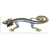 imageDeco 79 Metal Lizard Indoor Outdoor Floral Patterned Wall Decor with Purple and Teal Accents 18quot x 3quot x 33quot BlueWall Art 15 x 5 x 29