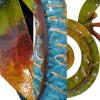 imageDeco 79 Metal Lizard Indoor Outdoor Floral Patterned Wall Decor with Purple and Teal Accents 18quot x 3quot x 33quot BlueWall Art 15 x 5 x 29