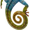 imageDeco 79 Metal Lizard Indoor Outdoor Floral Patterned Wall Decor with Purple and Teal Accents 18quot x 3quot x 33quot BlueWall Art 15 x 5 x 29