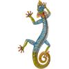 imageDeco 79 Metal Lizard Indoor Outdoor Floral Patterned Wall Decor with Purple and Teal Accents 18quot x 3quot x 33quot BlueWall Art 15 x 5 x 29