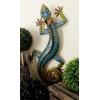 imageDeco 79 Metal Lizard Indoor Outdoor Floral Patterned Wall Decor with Purple and Teal Accents 18quot x 3quot x 33quot BlueWall Art 15 x 5 x 29