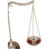 imageDeco 79 Metal Small Vintage Style Decorative Scales with Red and Green Floral Accents 12quot x 4quot x 12quot Gold