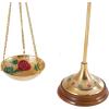 imageDeco 79 Metal Small Vintage Style Decorative Scales with Red and Green Floral Accents 12quot x 4quot x 12quot Gold