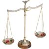imageDeco 79 Metal Small Vintage Style Decorative Scales with Red and Green Floral Accents 12quot x 4quot x 12quot Gold