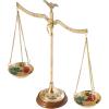 imageDeco 79 Metal Small Vintage Style Decorative Scales with Red and Green Floral Accents 12quot x 4quot x 12quot Gold